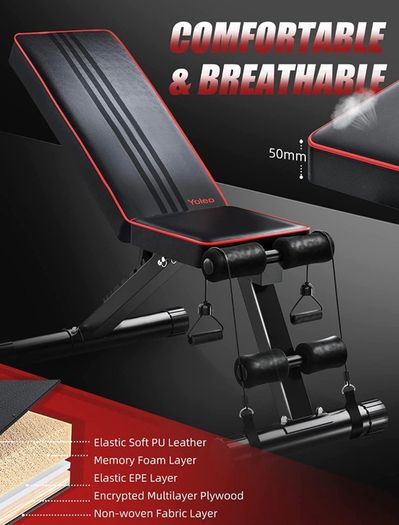 Adjustable Weight Bench - Utility Weight Benches for Full Body Workout, Foldable Incline/Decline Bench Press for Home Gym (FREE POSTAGE)