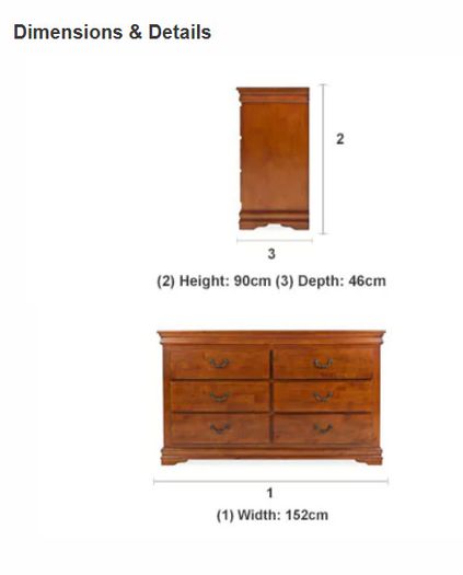 Louis Phillippe Dark Mahogany Wooden Dresser and matching mirror