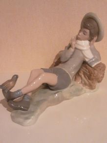 Vintage Lladro Boy on a Log