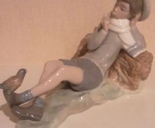 Vintage Lladro Boy on a Log