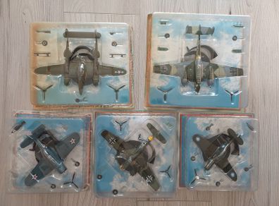 Atlas Collection 1:72 Diecast WWII Aircraft Lot of 5