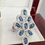 Silver Blue & White Sapphire Ring Image 10