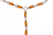 Natural Cognac Baltic Amber And Sterling Silver Necklace
