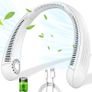 Portable Neck Fan Bladeless Hands Free Usb Rechargeable Battery Operated Neck Fans with 360 Degree Cooling, 3 Speeds Personal Headphone Design Mini Small Leafless Fan for Men Women Adult Kids Image 2