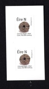 2021 Ireland 100 Objects Silver Cone Self-adhesive Definitive Stamp ex booklet by Philatelic Bureau Pair Mint Never Hinged (MNH)