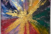 Color burst abstract painting