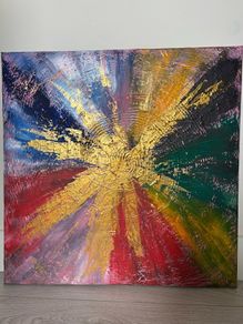 Color burst abstract painting