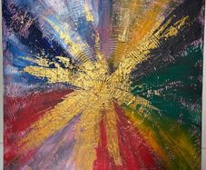 Color burst abstract painting