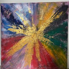 Color burst abstract painting