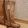 Women's leather boots tan Monsoon Image 3