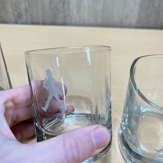 3 x Johnnie Walker Whisky Glasses Vintage - Striding Man