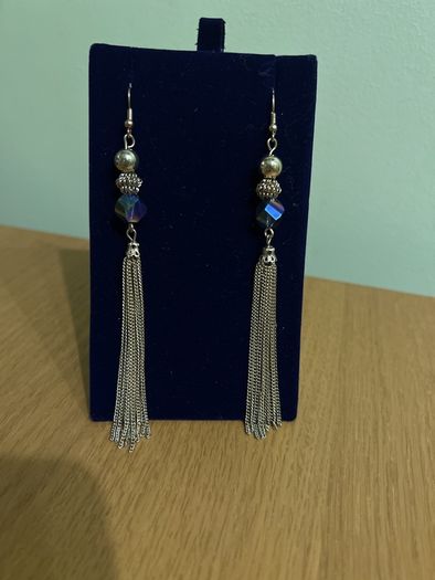 Gold tone chain earrings