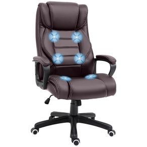Vinsetto 6 Points Vibration Massage Executive Office Chair Extra Padded Swivel Ergonomic High Back Desk Chair, Brown