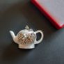 White Enamel Teapot Brooch with Rhinestones, Tea Party Kettle Pin Badge Chic Tea Lover Gift, Cottagecore Jewellery (X01) Image 4
