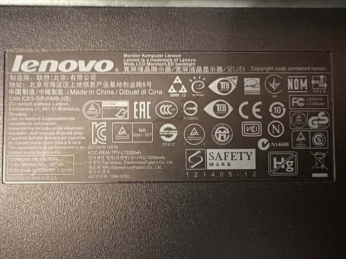 2X Lenovo 22" monitors + monitor arm