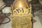 Vintage Brass Lantern Smiths Mantel Clock,  A Bedchamber or Temple Clock, with Key and working