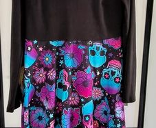 Halloween dress size L colourful sculs plus hair band