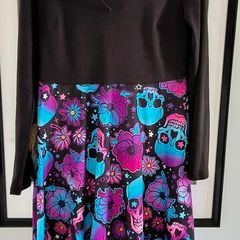 Halloween dress size L colourful sculs plus hair band