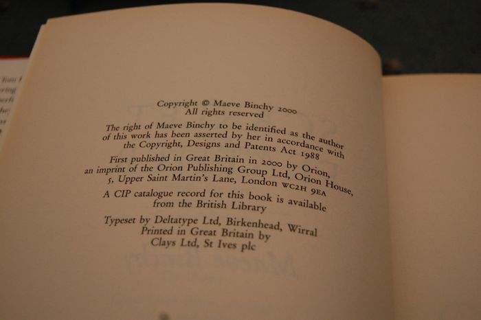 Maeve Binchy First Edition Hardbacks