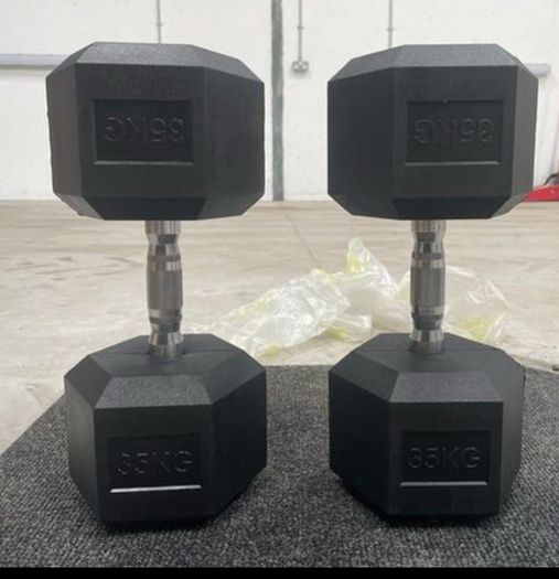 Brand New Hex Rubber Dumbbells