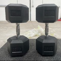 Brand New Hex Rubber Dumbbells