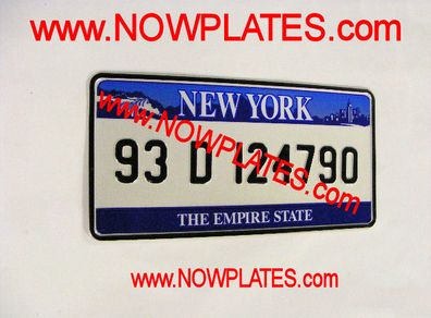 USA New York Pressed Reflective Plate 12"x6"ins