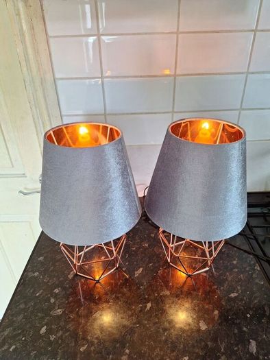 Beautiful pair of modern gold table lamps