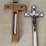 Vintage Italian made 'Last Rites' hardwood wall Crucifix 13" tall FREEPOST Image 2
