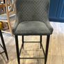 Velvet Barstool Set of 4 (2 Yellow Mustard and 2 grey) Image 3