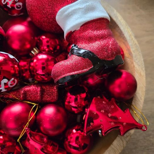 43 Red Christmas baubles