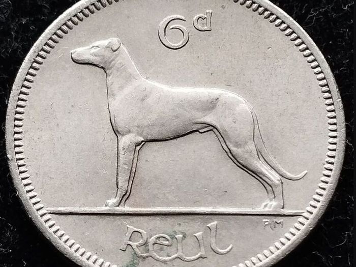 [#389] - Ireland 1968 | Irish 6p | Six Pence | Wolfhound | KM.13a | High Grade
