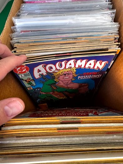 DC Long Comic Box w 250 comics for Sale