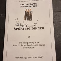 Jason Leanord autographed function menu 2006