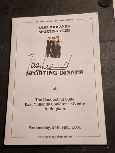 Jason Leanord autographed function menu 2006