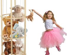 Stuffed Animal Zoo Holder with with Elastic Band, Space Save Plush Organizer for Nursery Room, Kids Room, Playroom & living Room (Round)
