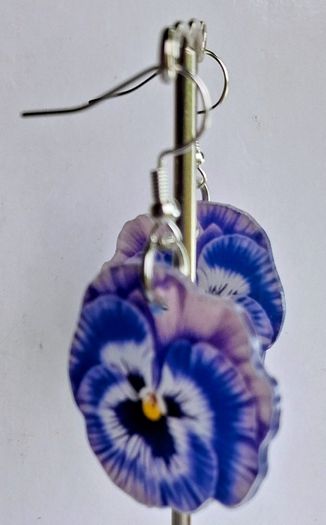 Majestic Lavender Pansy Floral Earrings