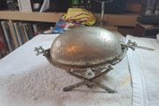 Victorian silver plated butter dish.