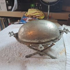 Victorian silver plated butter dish.