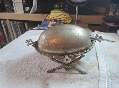 Victorian silver plated butter dish.