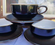 Denby Black Cups/Saucers
