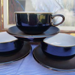 Denby Black Cups/Saucers