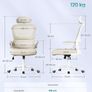 Executive Mesh Office Chair with Headrest & Folding Armrests Beige Image 2