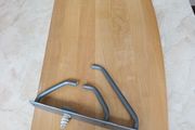 Teak  Shelf &amp; 2 Brushed Chrome Brackets.  In Good condition.