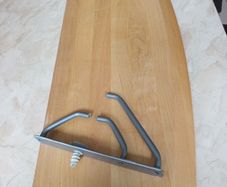 Teak  Shelf & 2 Brushed Chrome Brackets.  In Good condition.