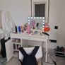 Double bed with mattress and table. Image 4