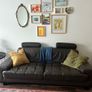 Mid-century leather sofa and armchair Image 5