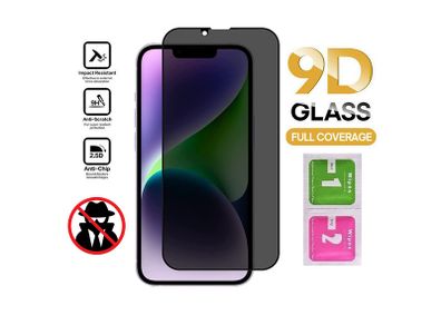 For iPhone 14 Privacy Tempered Glass Anti Spy Screen Protector 9D Full Coverage New - FHT15IPTG