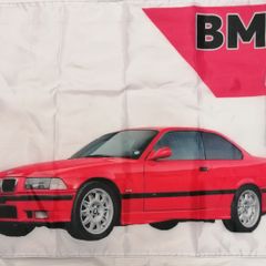 BMW E36 red Flag 3ft x 2ft.