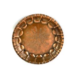Antique Hand Etched Hammered Copper Wall Plate