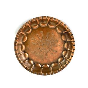 Antique Hand Etched Hammered Copper Wall Plate